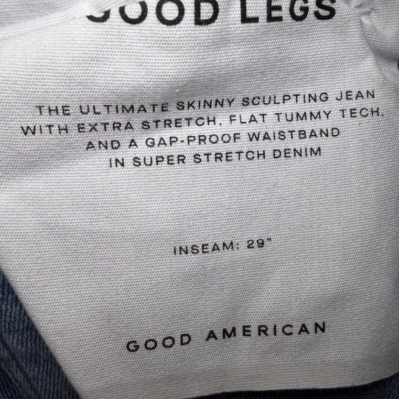 Good American Blue Distressed Straight Leg Jeans - Picture 5 of 5